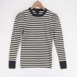 Hatch Maternity Sweater Womens 1 Small Gray Off White Striped Merino Wool Ribbed